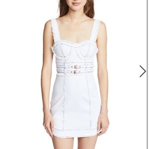 For Love & Lemons: Daria Denim Underwire Dress in White Denim